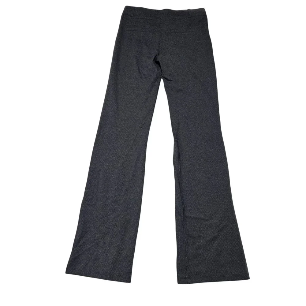 Betabrand Dress Pant Yoga Pants Women S Long Charcoal Grey Bootcut Pinstripe